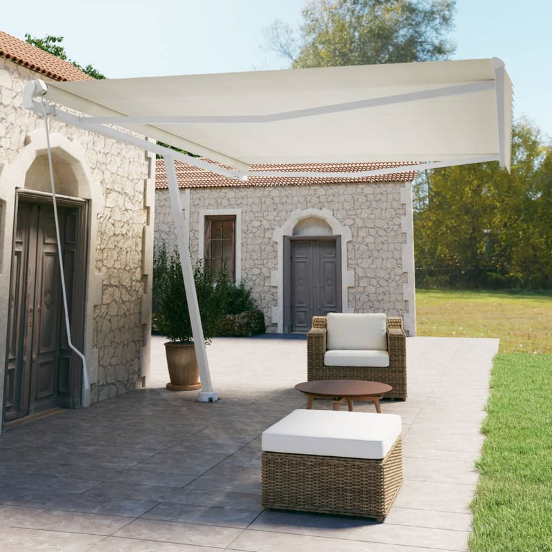 Vidaxl Luifel separado se extiende manualmente 500x350 cm de crema -Colorada