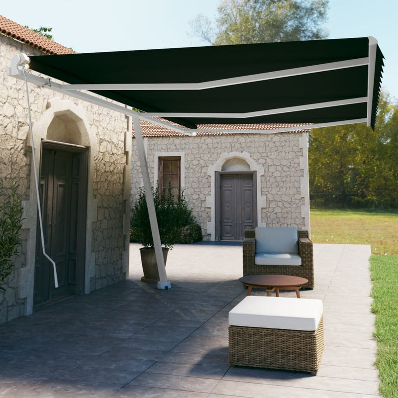 Vidaxl Luifel distaccato manualmente si estende 600x350 cm antracite