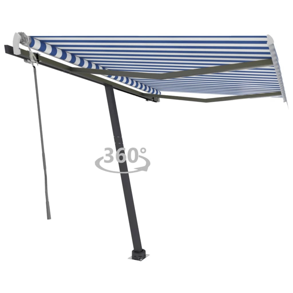 Vidaxl Laifel distaccato manualmente estende 300x250 cm blu e bianco