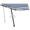 Vidaxl Luifel estendibile manualmente con LED 300x250 cm blu e bianco