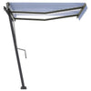 Vidaxl Luifel estendibile manualmente con LED 300x250 cm blu e bianco