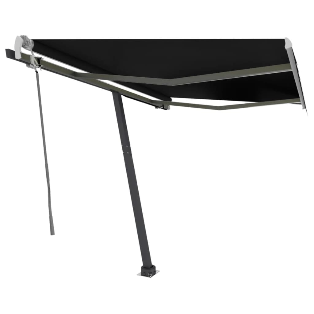 Vidaxl Luifel se puede extender manualmente con color antracita LED 300x250 cm