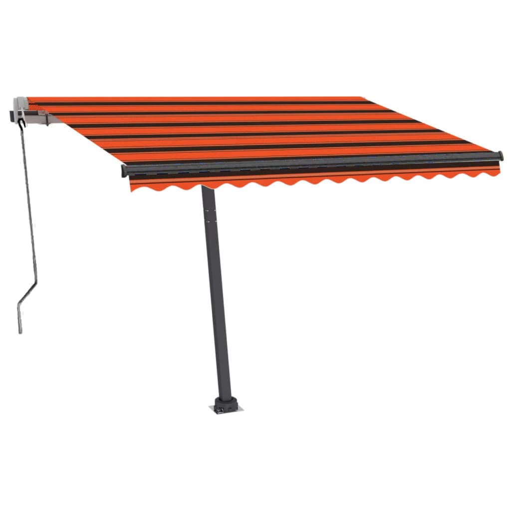 Vidaxl Luifel automático con sensor de viento LED 300x250 cm de color naranja