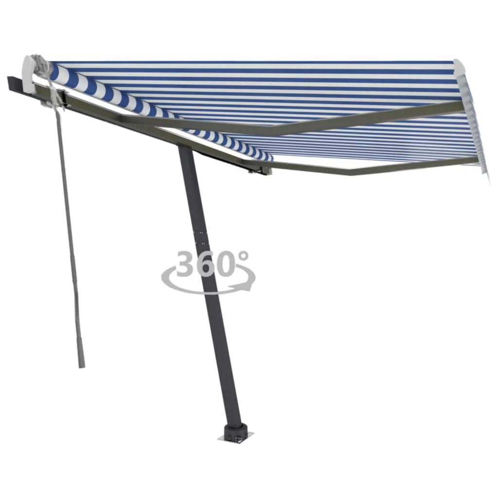 Vidaxl Laifel distaccato manualmente estrarre 350x250 cm blu e bianco