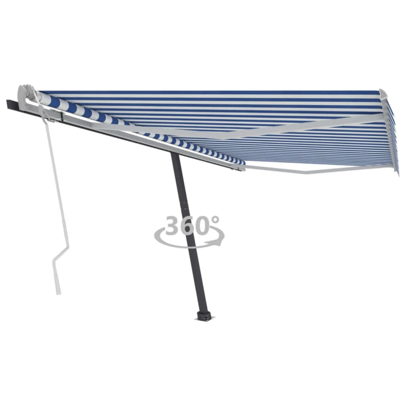 Vidaxl Laifel distaccato manualmente estende 400x300 cm blu e bianco
