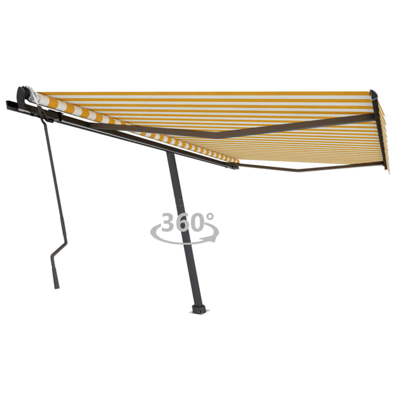 Vidaxl Laifel distaccato manualmente estende 400x300 cm giallo e bianco
