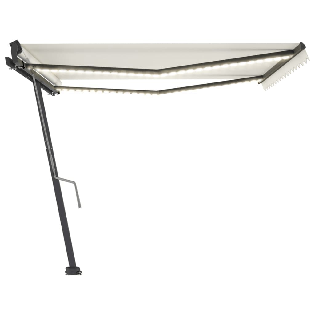 Vidaxl Luifel estendibile manualmente con crema a LED 400x300 cm
