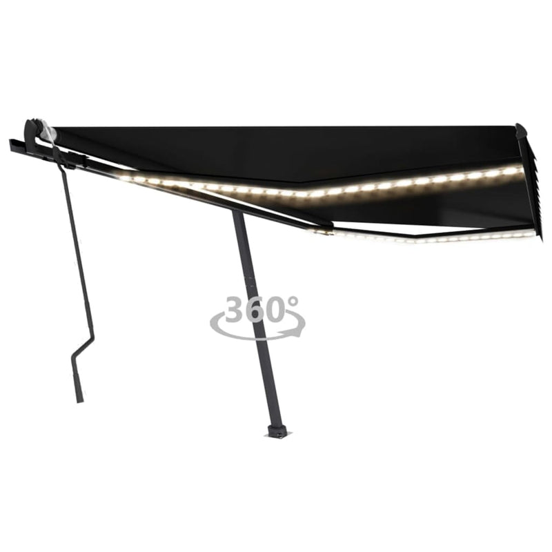 Vidaxl Luifel estendibile manualmente con colore antracite a LED 400x300 cm