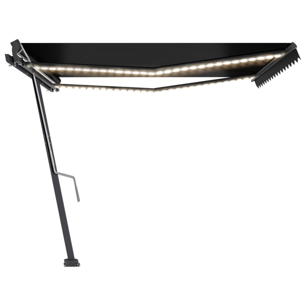 Vidaxl Luifel se puede extender manualmente con color antracita LED 400x300 cm