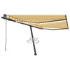 VidaXL Luifel automatisch met LED en windsensor 400x300 cm geel en wit