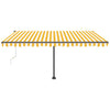 VidaXL Luifel automatisch met LED en windsensor 400x300 cm geel en wit