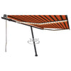 Vidaxl Luifel automático con sensor de viento LED 450x300 cm de color naranja