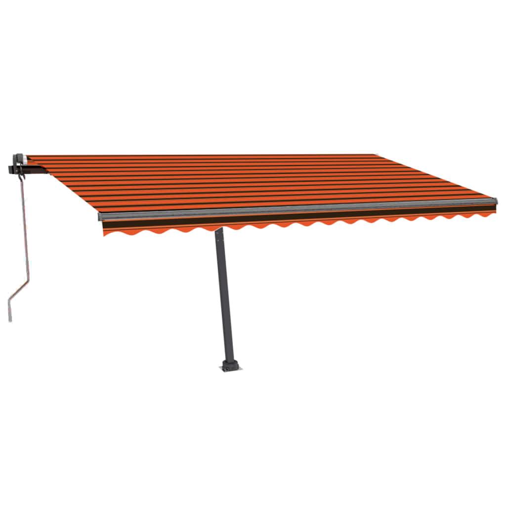 Vidaxl Luifel automático con sensor de viento LED 450x300 cm de color naranja