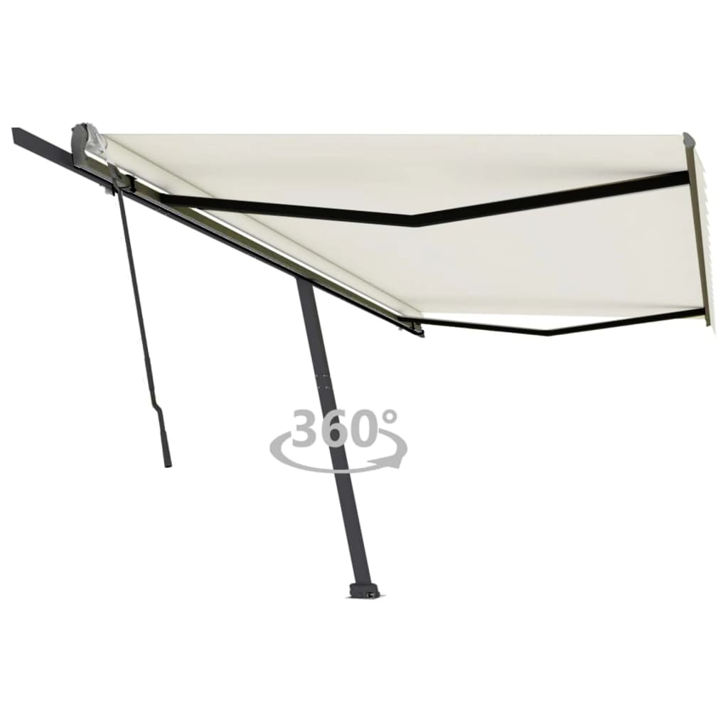 Vidaxl Luifel separado se extiende manualmente 500x300 cm de crema -Colorada