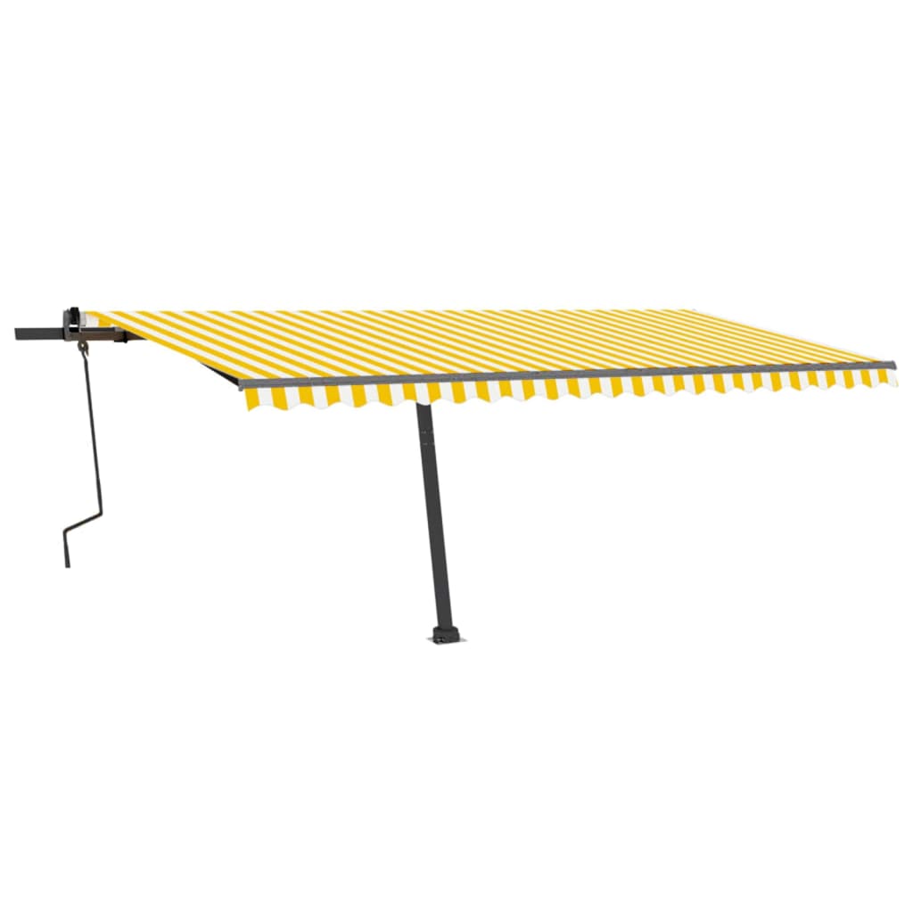Vidaxl Luifel distaccato manualmente estende 500x300 cm giallo e bianco
