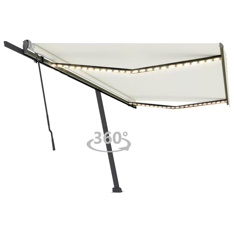 Vidaxl Luifel estendibile manualmente con crema LED 500x300 cm