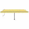VidaXL Luifel handmatig uittrekbaar met LED 500x300 cm geel en wit