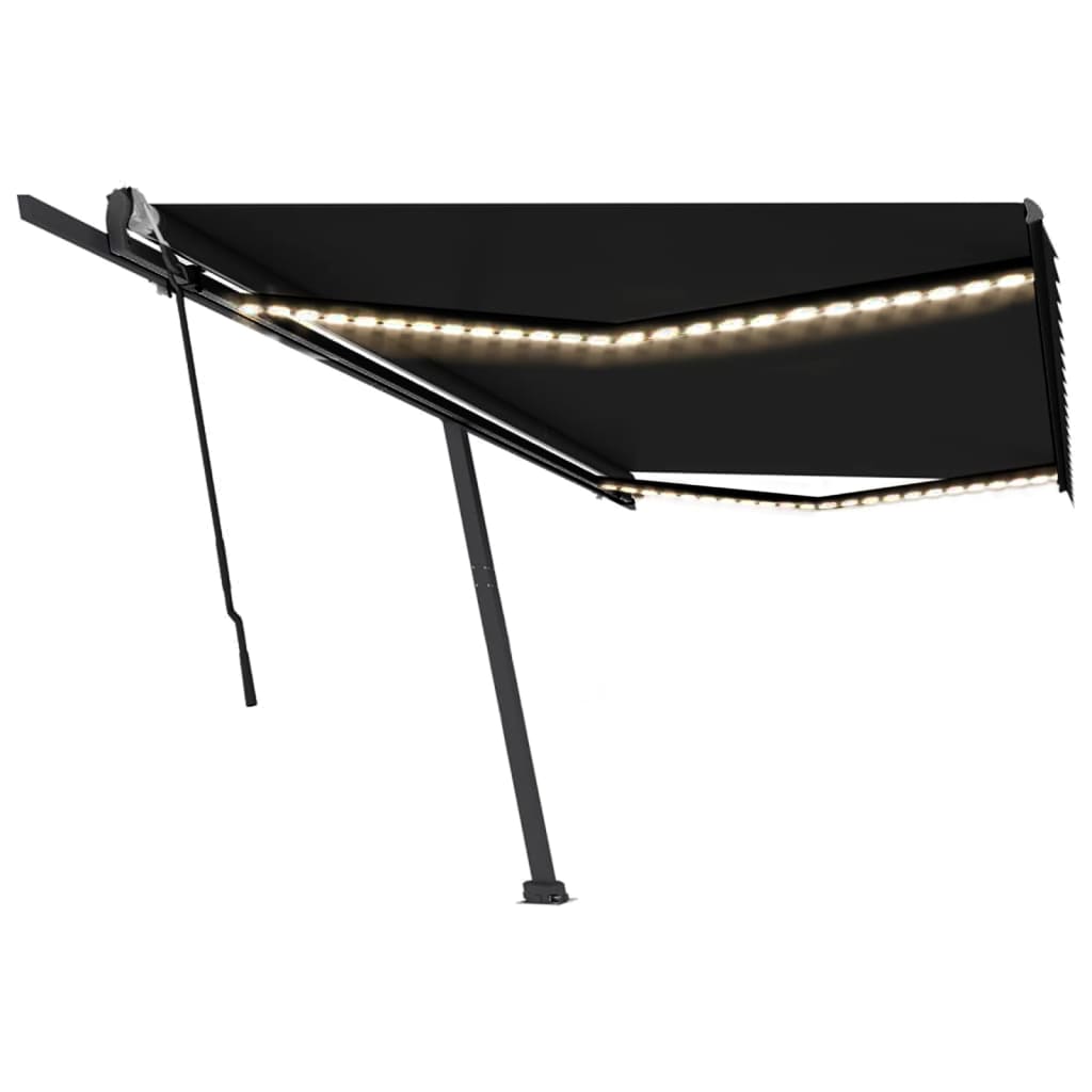 Vidaxl Luifel estendibile manualmente con colore antracite LED 500x300 cm