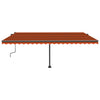 Vidaxl Luifel estendibile manualmente con arancione 500x300 cm a LED e marrone