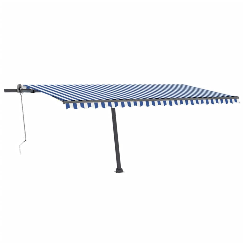 VidaXL Luifel automatisch met LED en windsensor 500x300 cm blauw wit