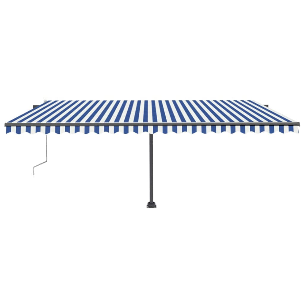 VidaXL Luifel automatisch met LED en windsensor 500x300 cm blauw wit