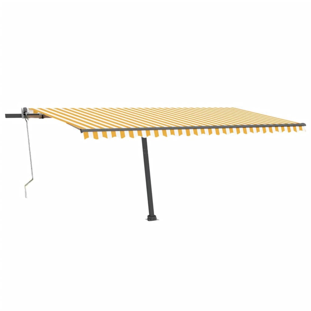 Vidaxl Luifel automático con sensor LED y viento de 500x300 cm amarillo y blanco