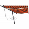 Vidaxl Luifel automático con sensor de viento LED 500x300 cm de color naranja
