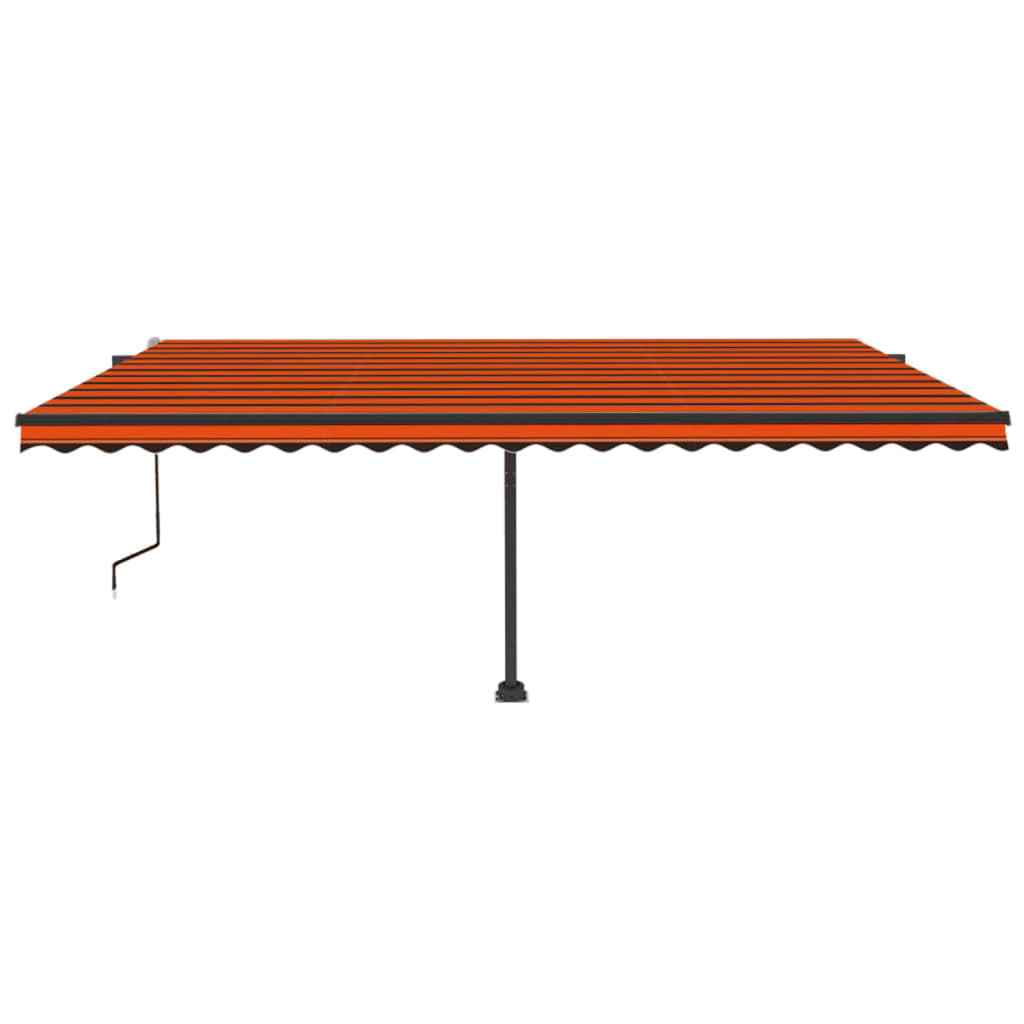 Vidaxl Luifel automático con sensor de viento LED 500x300 cm de color naranja