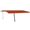 Vidaxl Luifel automático con sensor de viento LED 500x300 cm de color naranja
