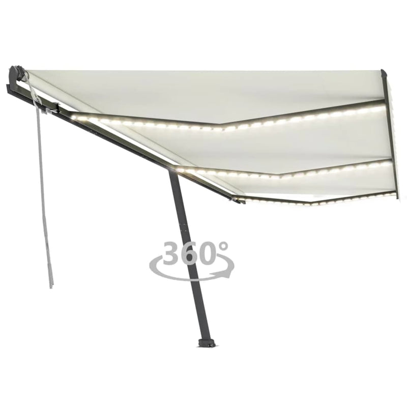 Vidaxl Luifel estendibile manualmente con crema LED 600x300 cm