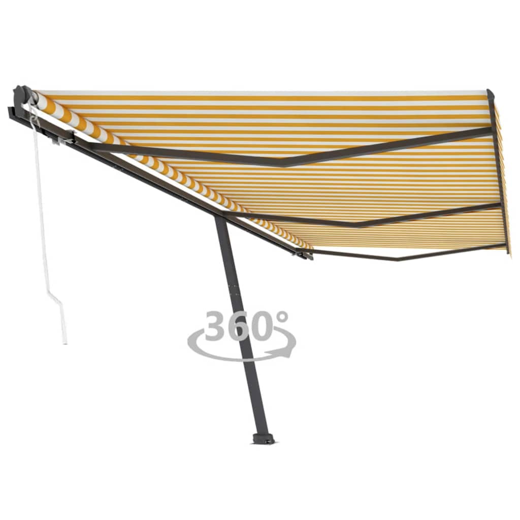Vidaxl Luifel Free -Free Automático 600x300 cm amarillo y blanco