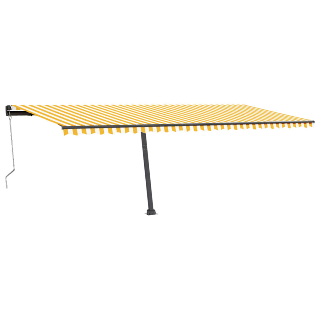 Vidaxl Luifel automático con sensor LED y viento de 600x300 cm amarillo y blanco