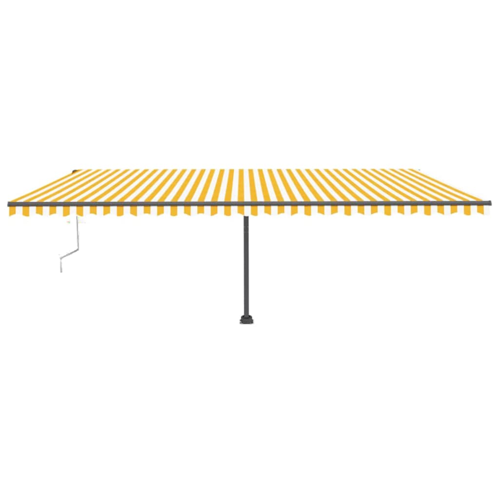 Vidaxl Luifel automático con sensor LED y viento de 600x300 cm amarillo y blanco