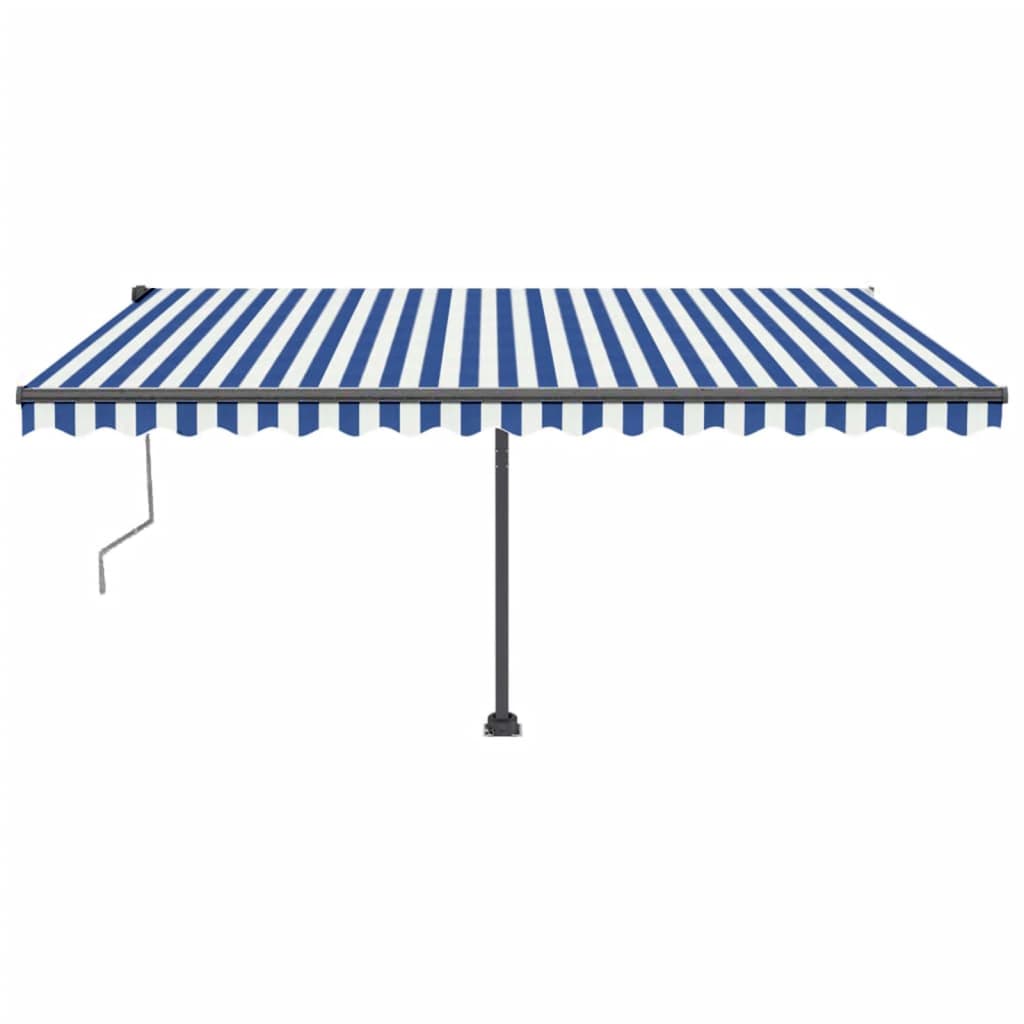 Vidaxl Luifel automático con sensor de LED y viento 400x350 cm Blanco Blanco