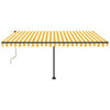 Vidaxl Luifel automático con sensor LED y viento 400x350 cm amarillo y blanco