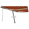 Vidaxl Luifel automático con sensor de viento LED 400x350 cm de color naranja