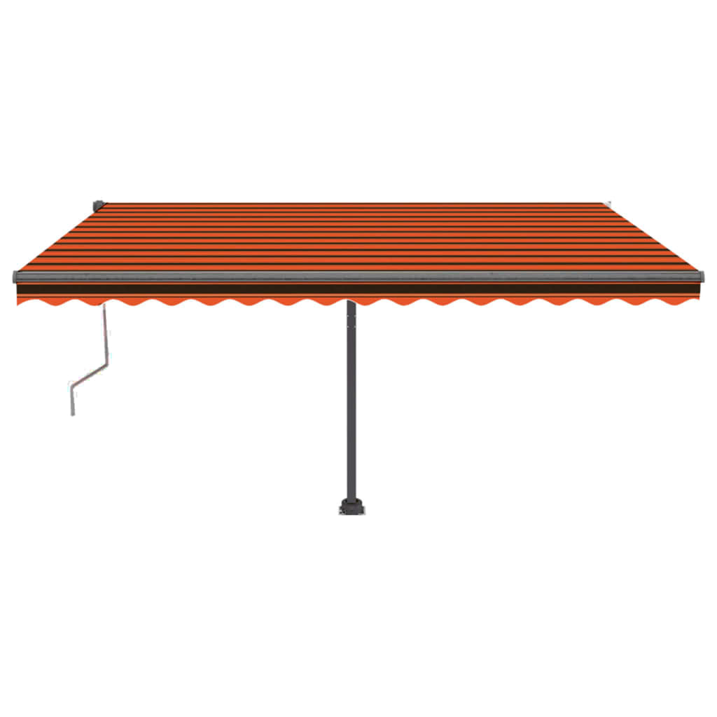 Vidaxl Luifel automático con sensor de viento LED 400x350 cm de color naranja