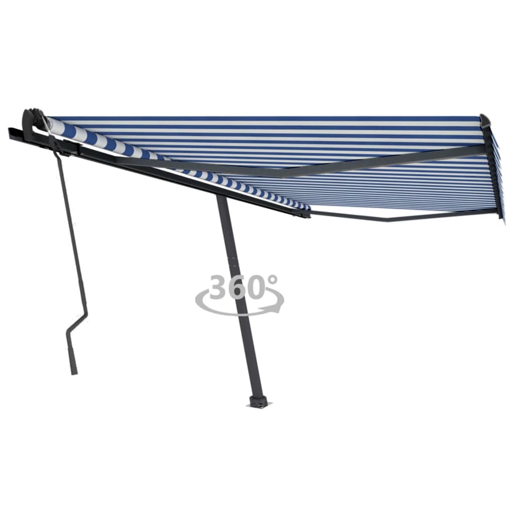 Vidaxl Laifel distaccato manualmente estrarre 450x350 cm blu e bianco