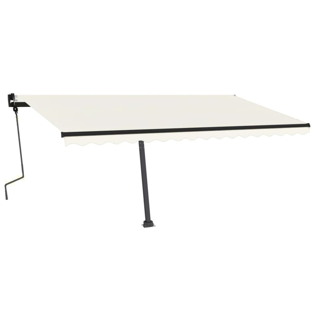 Vidaxl Luifel se puede extender manualmente con LED 450x350 CM Cream -Colored