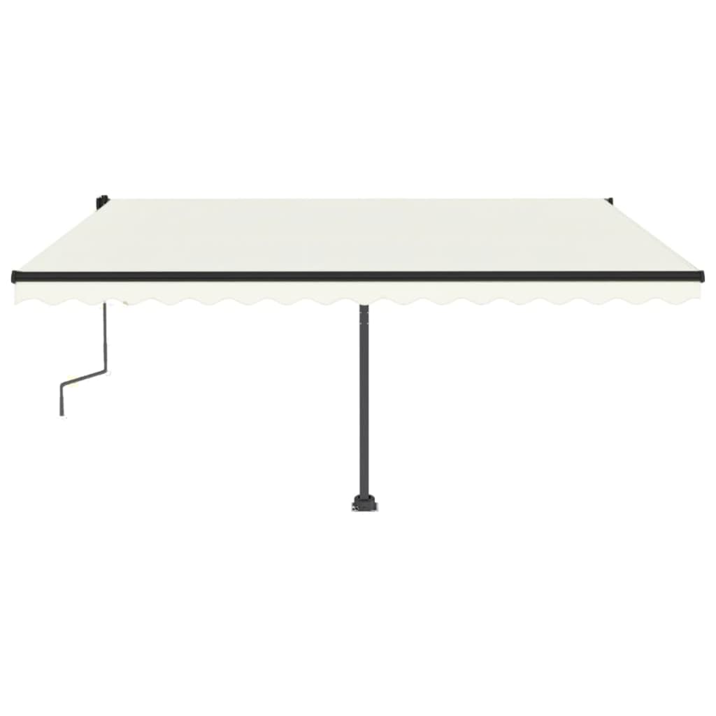 Vidaxl Luifel se puede extender manualmente con LED 450x350 CM Cream -Colored