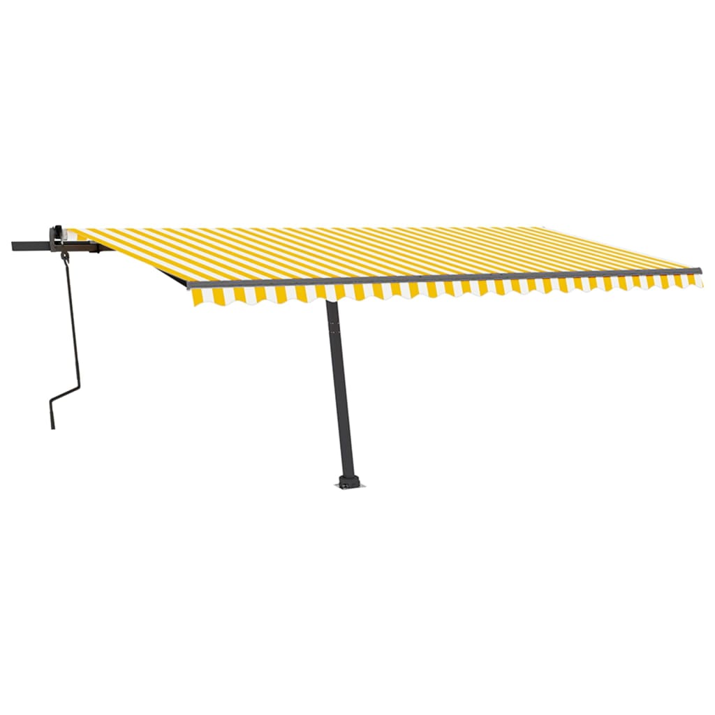 Vidaxl Luifel estendibile manualmente con LED 500x350 cm giallo e bianco