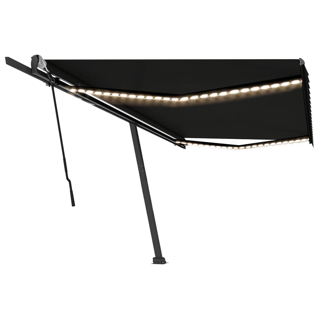 Vidaxl Luifel se puede extender manualmente con color antracita LED 500x350 cm