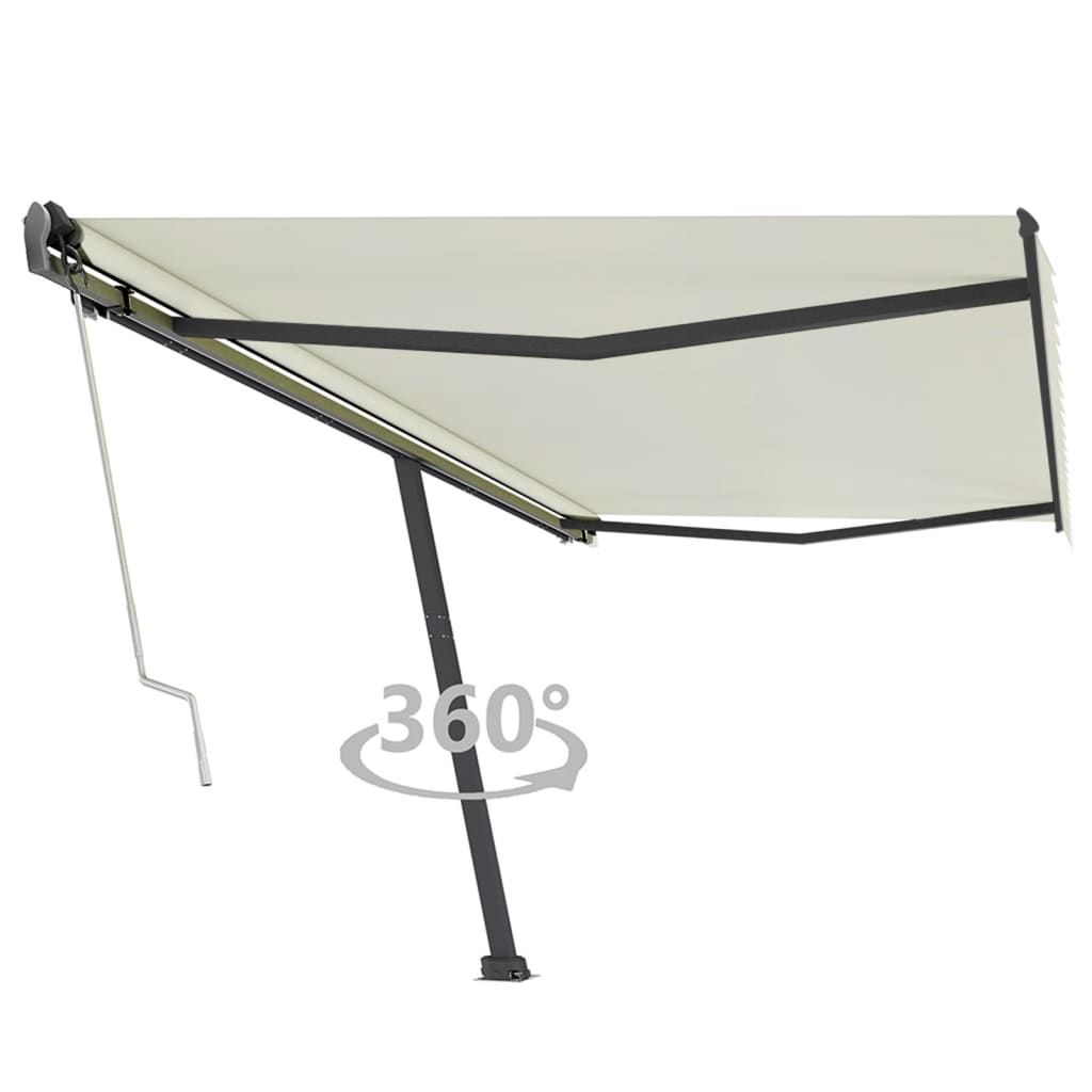VidaXL Luifel vrijstaand automatisch 500x350 cm crèmekleurig