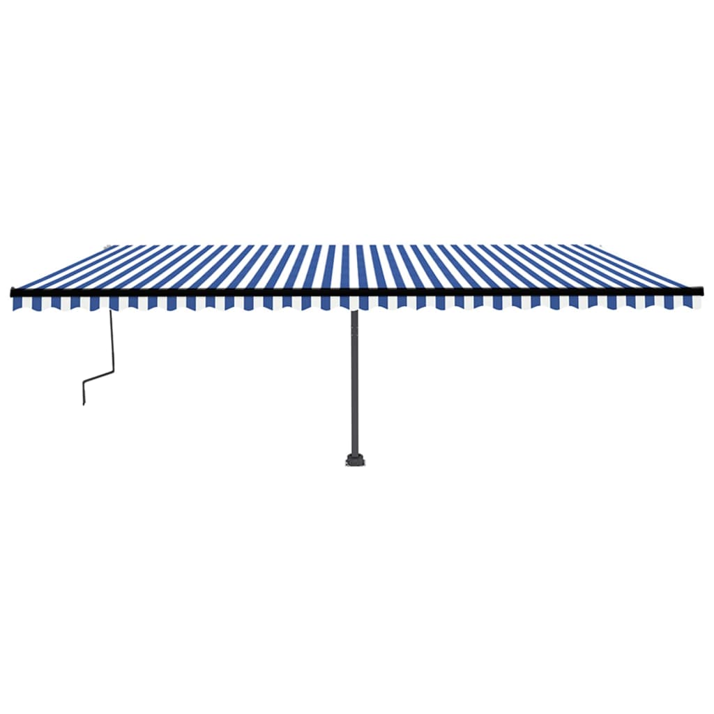 Vidaxl Luifel distaccato manualmente si estende 600x350 cm blu e bianco
