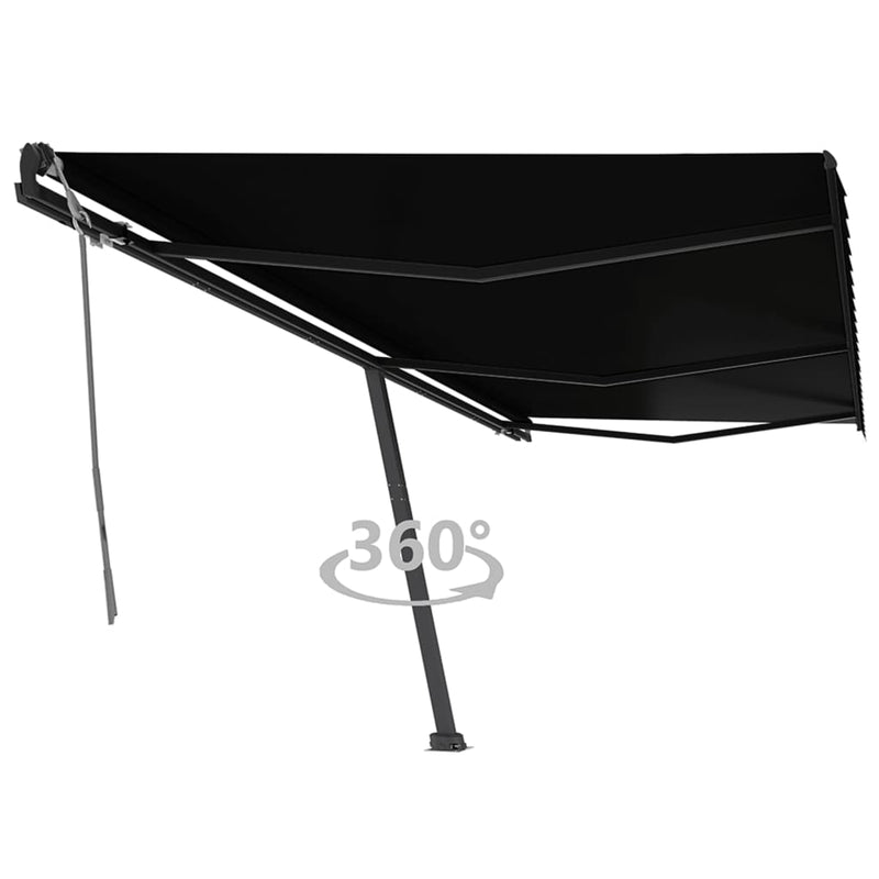 Vidaxl Luifel distaccato manualmente si estende 600x350 cm antracite