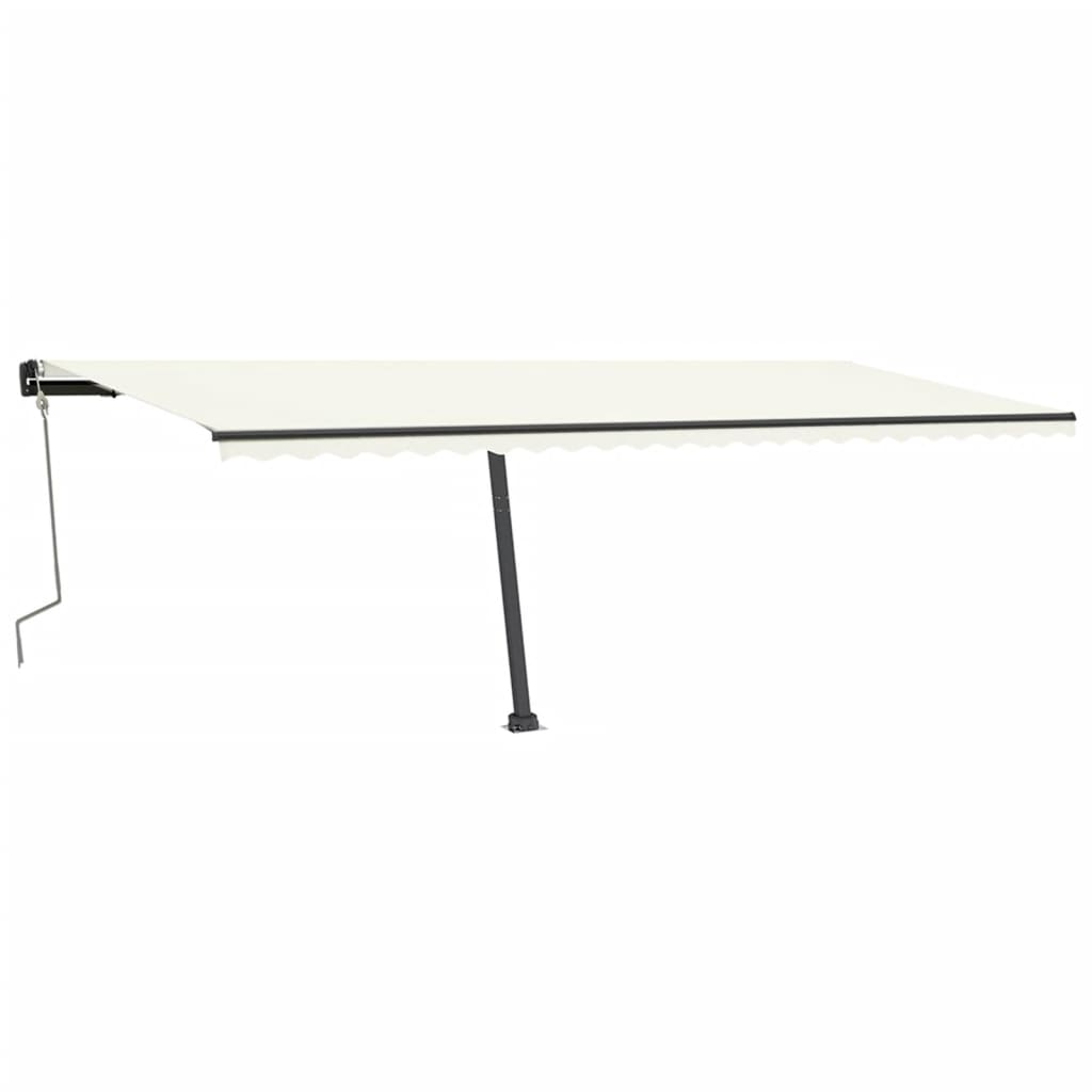 VidaXL Luifel handmatig uittrekbaar met LED 600x350 cm crèmekleurig