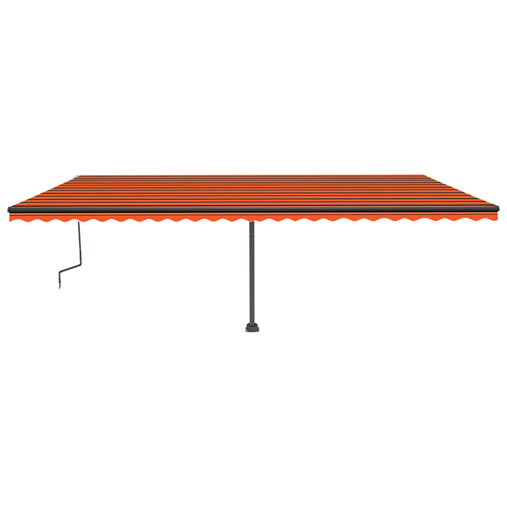 Vidaxl Luifel estendibile manualmente con arancione LED 600x350 cm e marrone