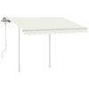 Vidaxl Luifel estendibile manualmente con post 3,5x2,5 m Crema