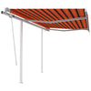 Vidaxl Luifel estendibile manualmente con pali 3,5x2,5 m arancione e marrone