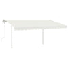 Vidaxl Luifel se puede extender manualmente con LED 4x3 M Cream -Colored